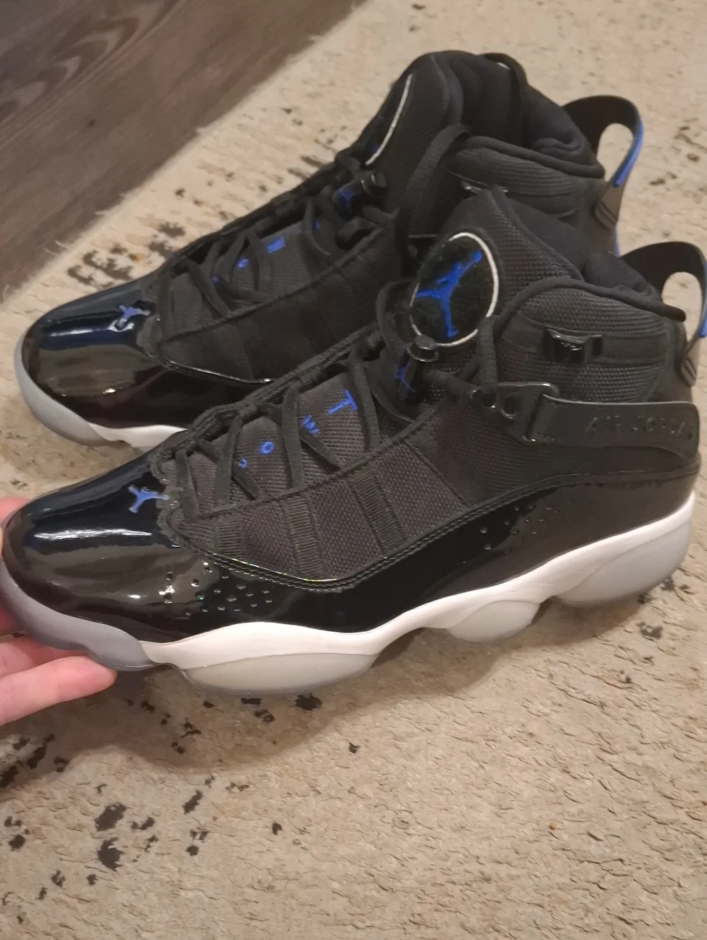 Jordan 6 Rings Space Jam Black Blue Size 9.5